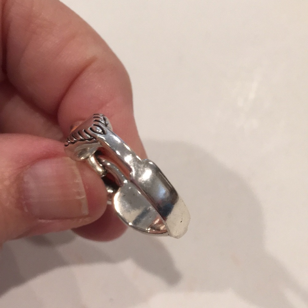 Silver Crane Bird Ring with Red Eyes - Picture 6 of 9